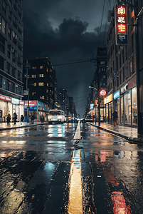 城市雨天摄影照片_下雨城市街道摄影图7