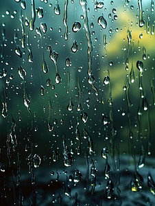 春天下雨天雨水特写高清图片
