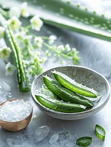 花摄影照片_身体保养食材清新芦荟