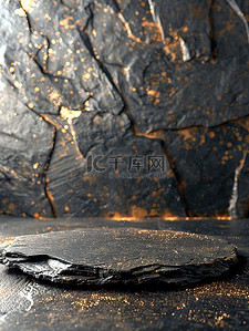 黑色石材背景图片_黑色大石石材电商展台背景图片