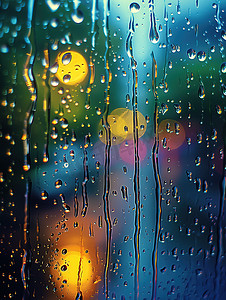 春天下雨天雨水特写摄影图