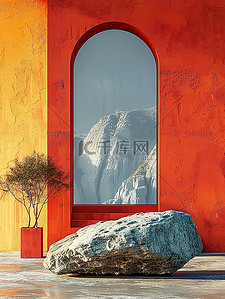 不规则橙色背景图片_不规则形状的岩石背景素材