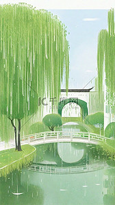 绿色春天清明节垂柳景观14素材