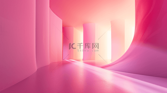 粉色空间感质感室内设计走廊的背景2