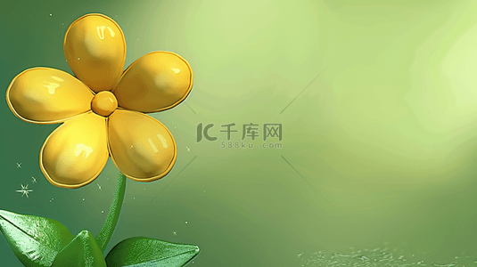 新春书法背景图片_膨胀风清新春天一朵黄色的迎春花背景素材