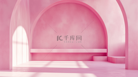 粉色室内设计背景图片_粉色空间感质感室内设计走廊的背景8