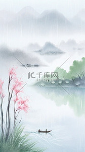 清新春天清明节山水风景图片