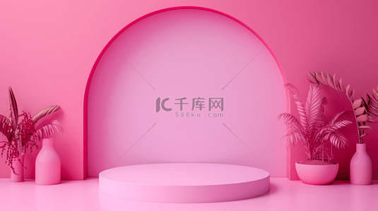 粉色室内门型舞台装饰设计的背景18