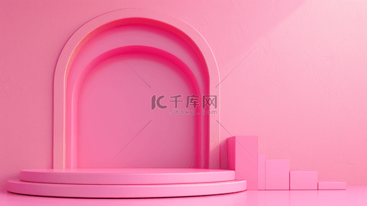 粉色室内门型舞台装饰设计的背景6
