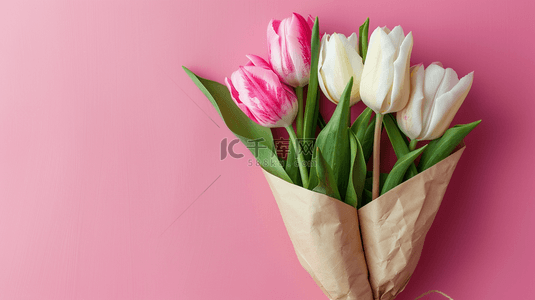 粉色场景简约女神节花朵花束的背景14