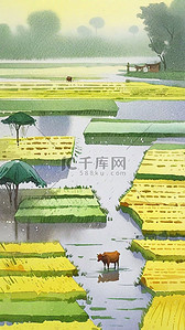 春天谷雨节气乡村农耕农田背景