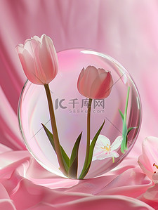 妇女节花朵粉色背景图片_妇女节主题粉色背景郁金香