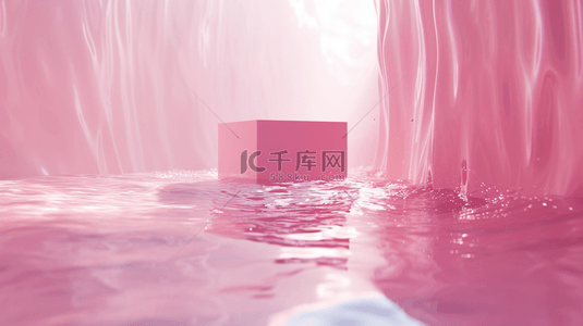 粉红温馨背景图片_粉色温馨河水里方形晶莹晶体的背景18