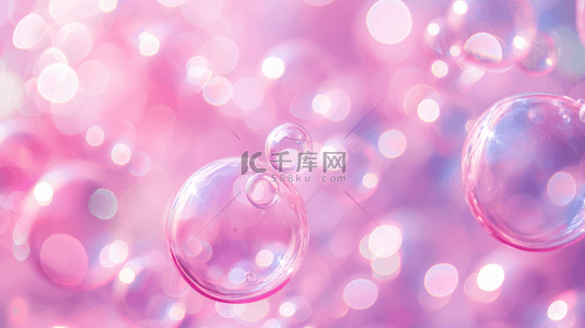 粉色透明泡泡浪漫背景7