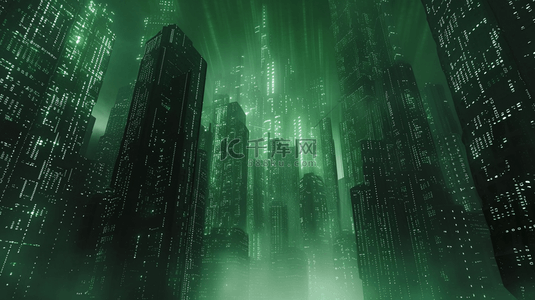 绿色城市智能夜晚灯光空间感的背景7