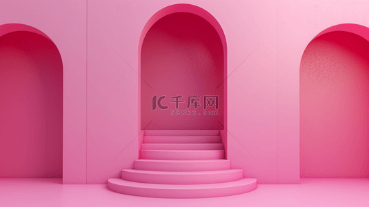 粉色室内门型舞台装饰设计的背景17