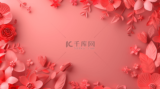 女神节节日平铺花朵礼物的背景2