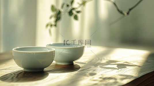 绿茶背景图片_绿茶瓷器传统电商背景