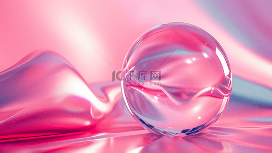 粉色梦幻流光线条渐变晶体球的背景10