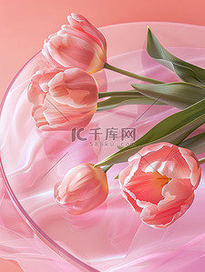 妇女节花朵粉色背景图片_妇女节主题粉色背景郁金香