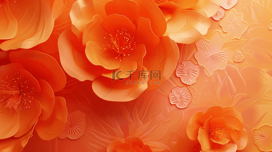 橙子设计背景图片_黄色橙子花朵平铺设计平面的背景8