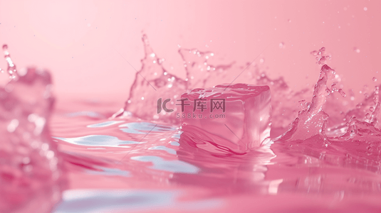 粉色温馨河水里方形晶莹晶体的背景45