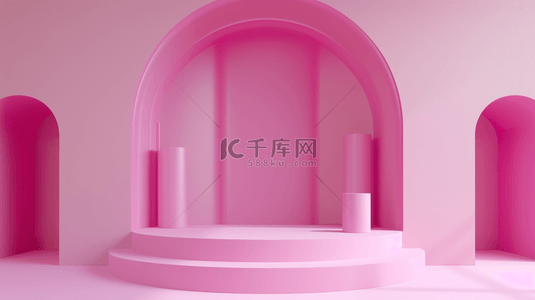 简约花瓶背景背景图片_粉色室内门型舞台装饰设计的背景19