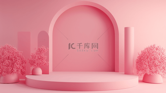 粉色室内门型舞台装饰设计的背景14