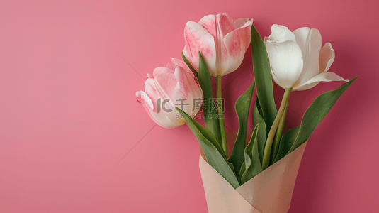 粉色场景简约女神节花朵花束的背景13