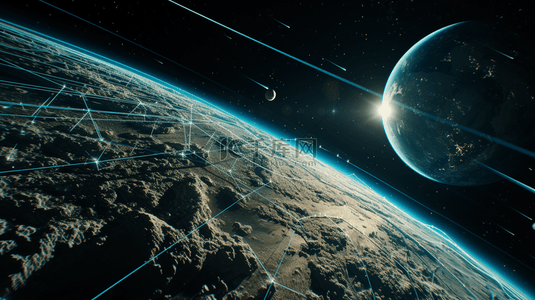 蓝色科技地球背景背景图片_蓝色太空表面纹理背景9