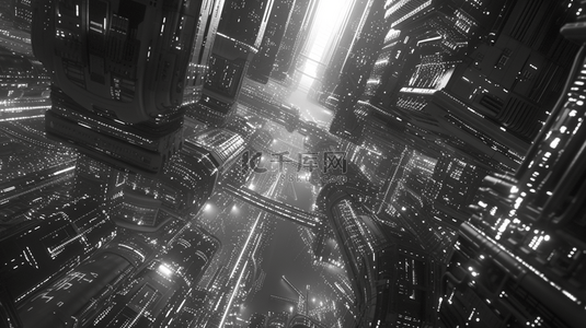 城市的发展背景图片_黑色现代化城市夜晚灯光高楼大厦的背景4