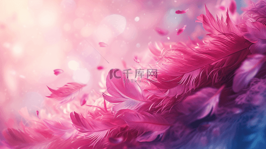 粉色温馨质感线条树叶状叶片的背景5