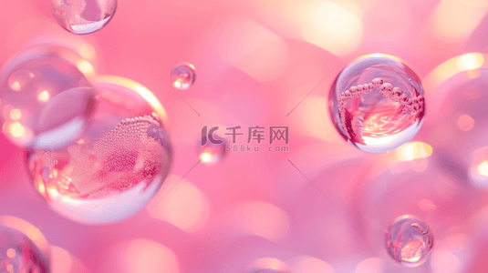 粉色透明泡泡浪漫背景15