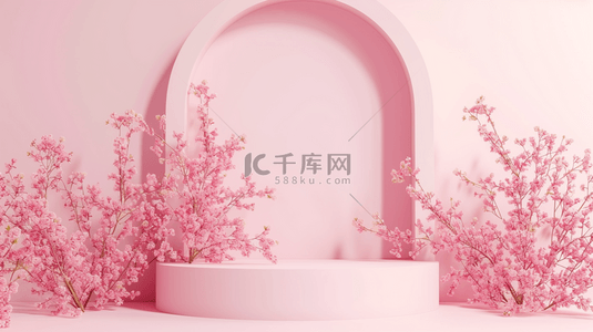 粉色室内门型舞台装饰设计的背景11