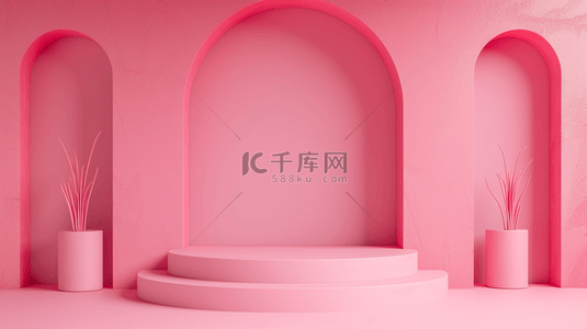 粉色室内门型舞台装饰设计的背景7
