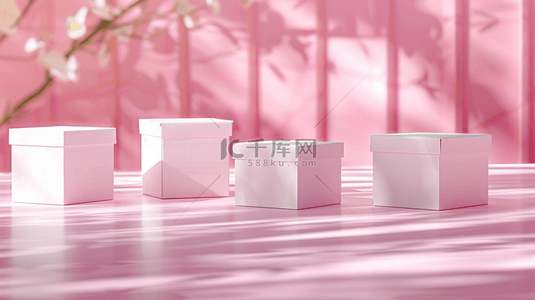 粉色简约唯美女神节礼物花朵的背景4