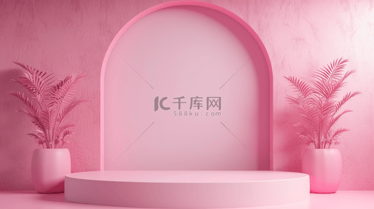 粉色室内门型舞台装饰设计的背景15