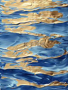 金色上的蓝色波浪背景图片