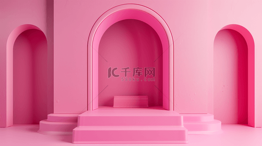 粉色室内设计背景图片_粉色空间感质感室内设计走廊的背景14