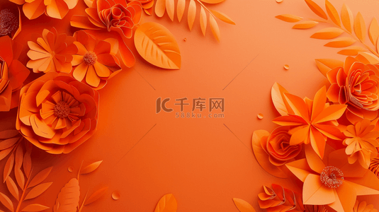 橙子设计背景图片_黄色橙子花朵平铺设计平面的背景11