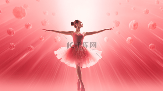 武术动作剪影背景图片_妇女节跳芭蕾舞的优雅女性背景