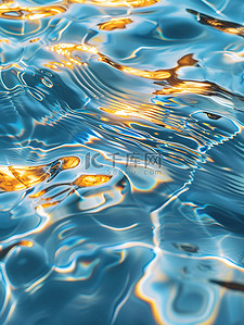 波光粼粼素材背景图片_金色上的蓝色波浪背景素材