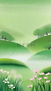 绿色清新春天清明节风景5素材
