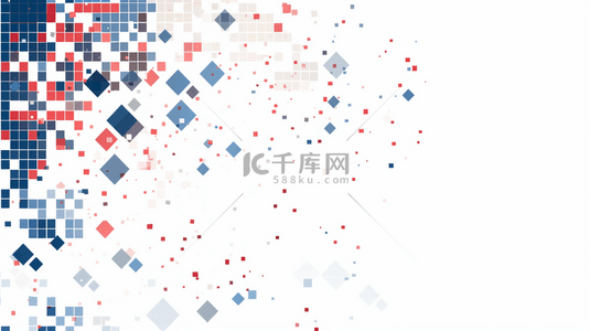 图案方块背景图片_红蓝方块抽象商务简约背景2