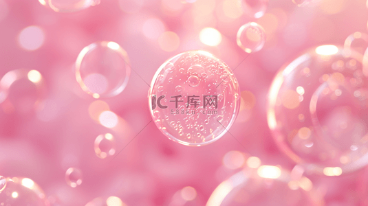 粉色透明泡泡浪漫背景9