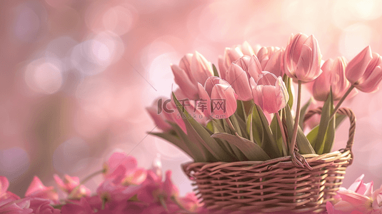 浪漫38女神节玫瑰花花朵花束的背景16