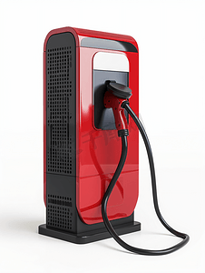 特斯拉的电动汽车摄影照片_正在充电的新能源汽车特写