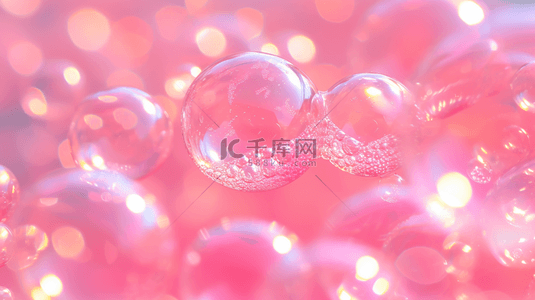 粉色透明泡泡浪漫背景1