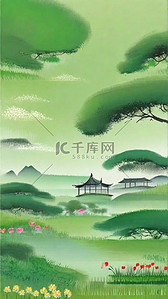 绿色清新春天清明节风景背景图