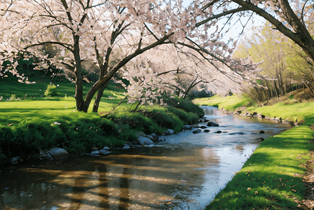 春天小溪溪流摄影图8